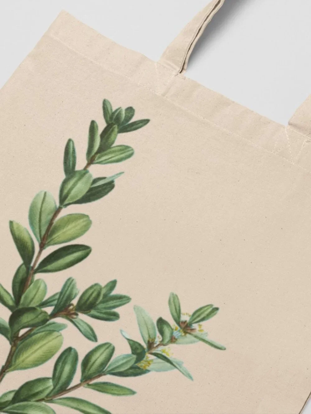 Common Boxwood Vintage Floral Print Graphic Canvas Tote Bag